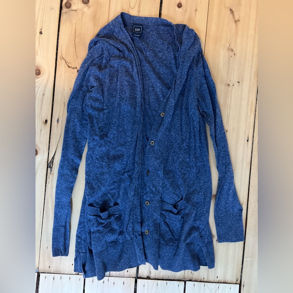 GAP Heather Navy Open Cardigan